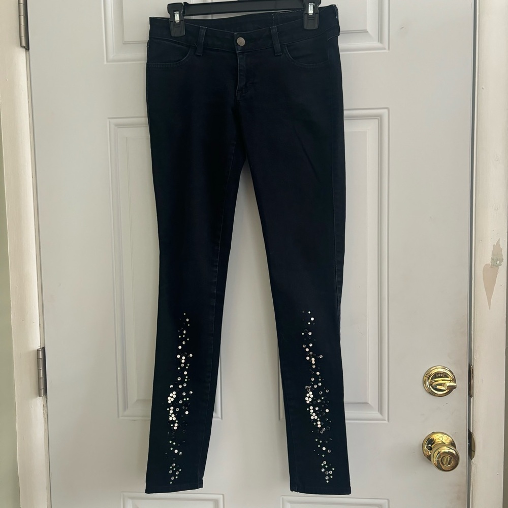 ❤️2/$15 or 3/$21❤️ Women’s Siwy Black Distressed Embellished Jeans, Size 26